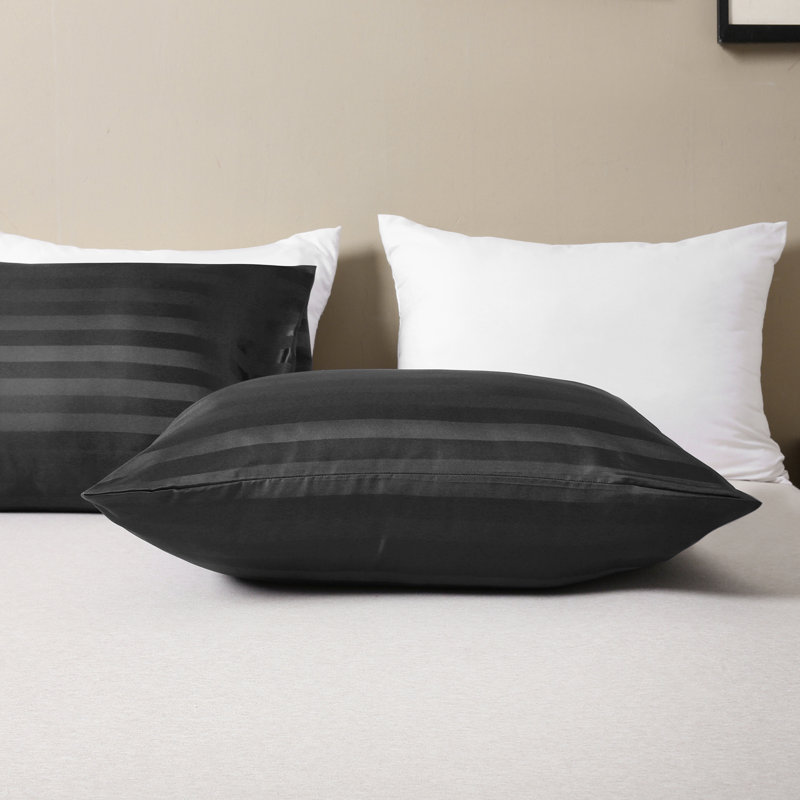Nida Satin Striped - Set of 2, Dark Gray