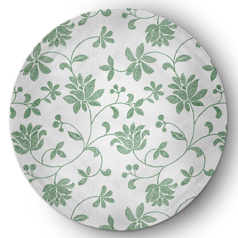Chenille Floral Indoor Rug, Round 5'