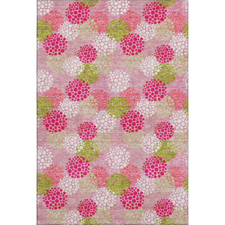 Premium Machine Washable Prisco Pink Rug