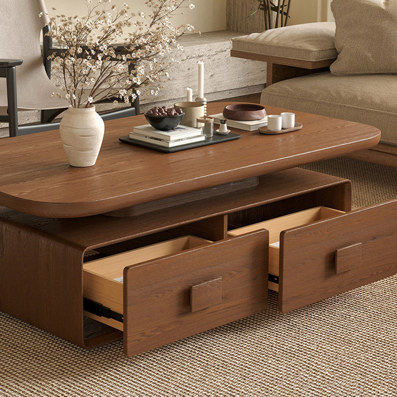 Medieval-style rectangular storage coffee table, 16.5" H x 51.2" W x 27.6" D