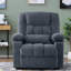 Fauteuil inclinable moderne bleu avec massage, chaleur et rangement pour le salon
