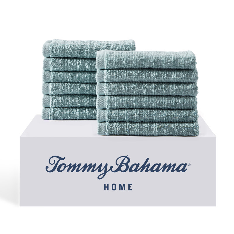 12 Piece 100% Cotton Washcloth Towel Set, Turquoise