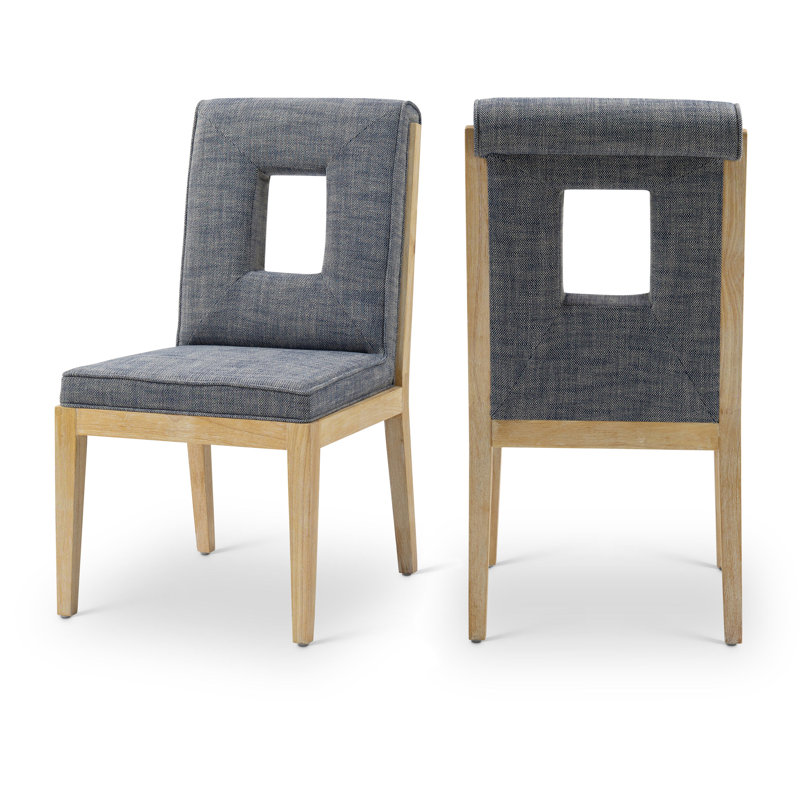 Chaise d'appoint Flore, Bleu marine, Naturel