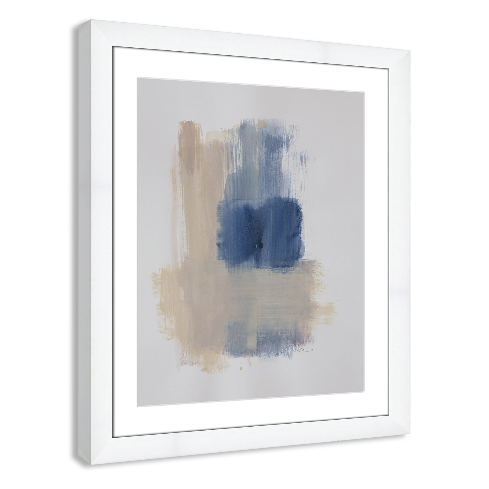 Esmeray "Powder Room Wash III" Print, White Cube Frame Matted, 27" H x 23" W x 1.25" D  
