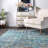 Handmade Tufted Chevron Striped Green Rug-54438092