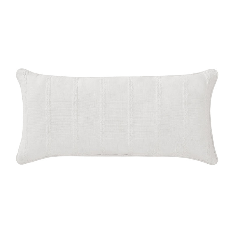 OREILLER DÉCORATIF REEF BOUDOIR, Rectangle 14"H x 30"W, White