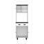 Garde-manger Waco H 67 po avec deux armoires, deux tablettes ouvertes et un tiroir, blanc / noir