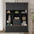 75"H Modern 5-in-1 Hall Tree Entryway Storage Bench with Coat Rack, 6 Drawers, 3 Cabinets, 3-Tier Top Organizer,Black-955499765