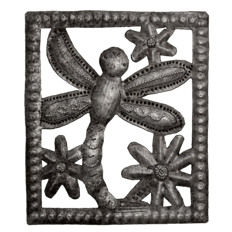 Décoration murale rectangulaire libellule