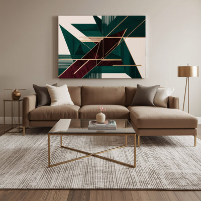 «Geometric Abstraction 63», art mural sur toile bleue