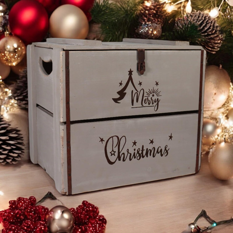 Anatilde Handmade Wooden Decorative Box, Grey