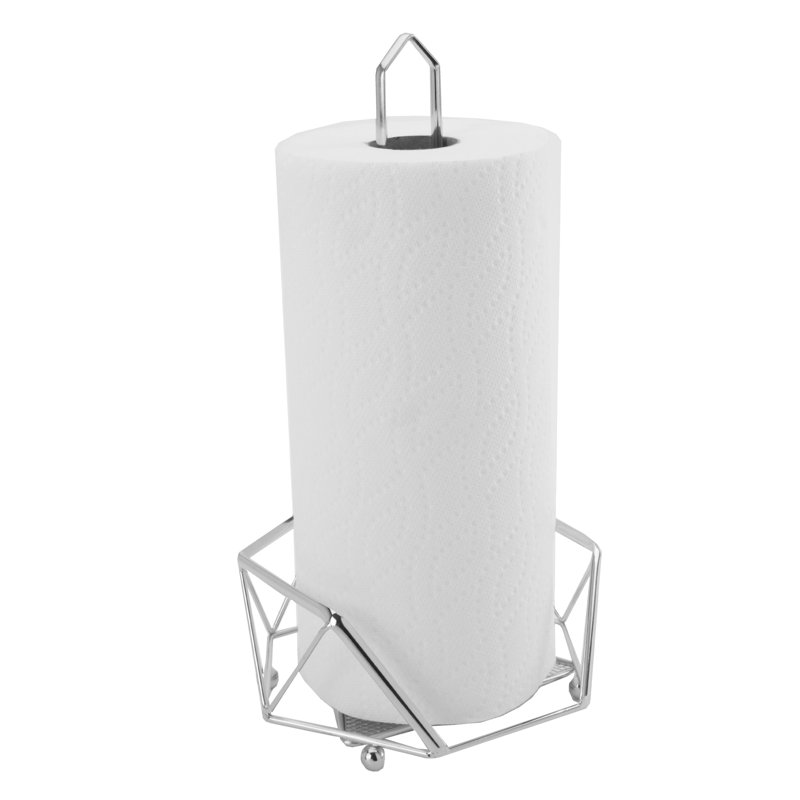 Porte-serviettes en papier géométrique, Chrome