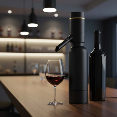 Ensemble d'aérateur à vin et de décanteur 3 en 1 avec support, pompe, tube rétractable et verseur intégré