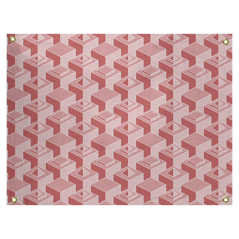 Tapisserie, H 26 po x l 36 po, Rouge