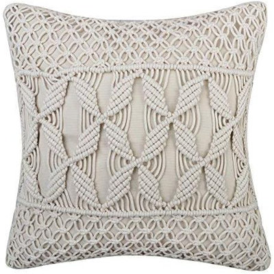 Macrame Decorative Throw Pillow Cover 18 x 18 inches