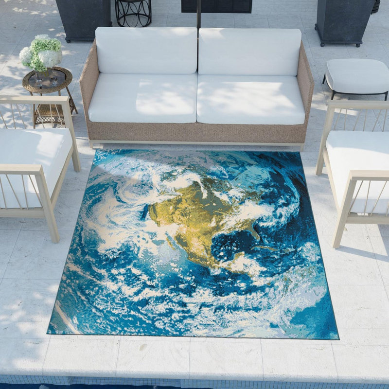Keazia Indoor/Outdoor Area Rug, Square 7'10"