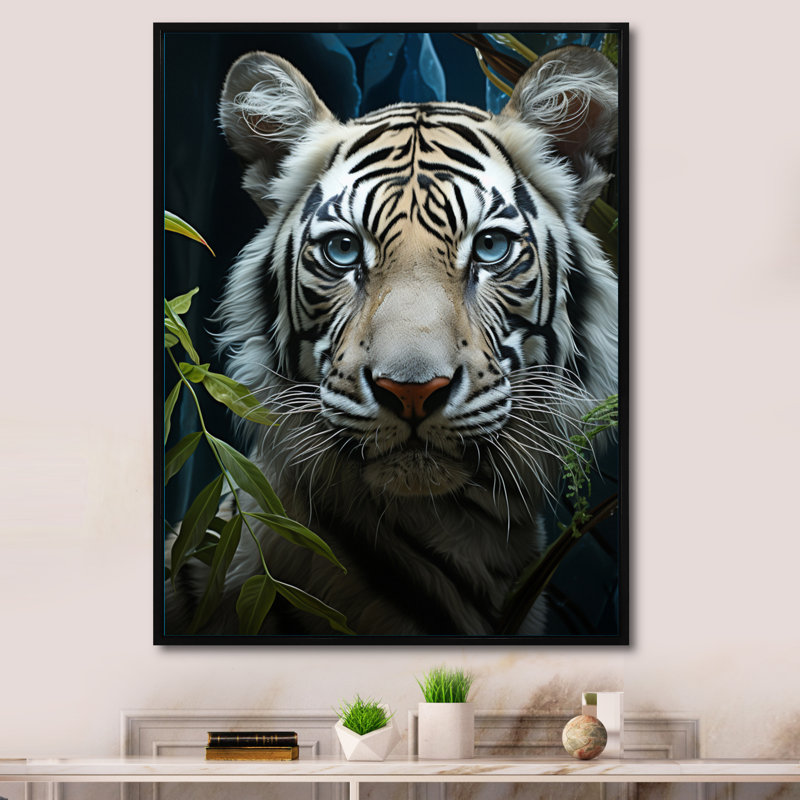 " Tiger Zenith Portrait ", Black, 32" H x 16" W x 1" D