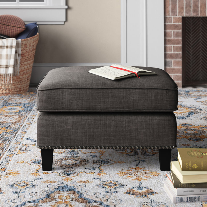 Damira Upholstered Ottoman, Gray