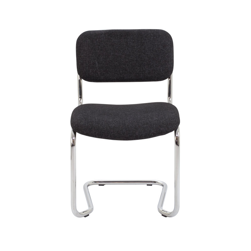 Sayers Armless Stacking Chair with Cushion, Charcoal Pyra