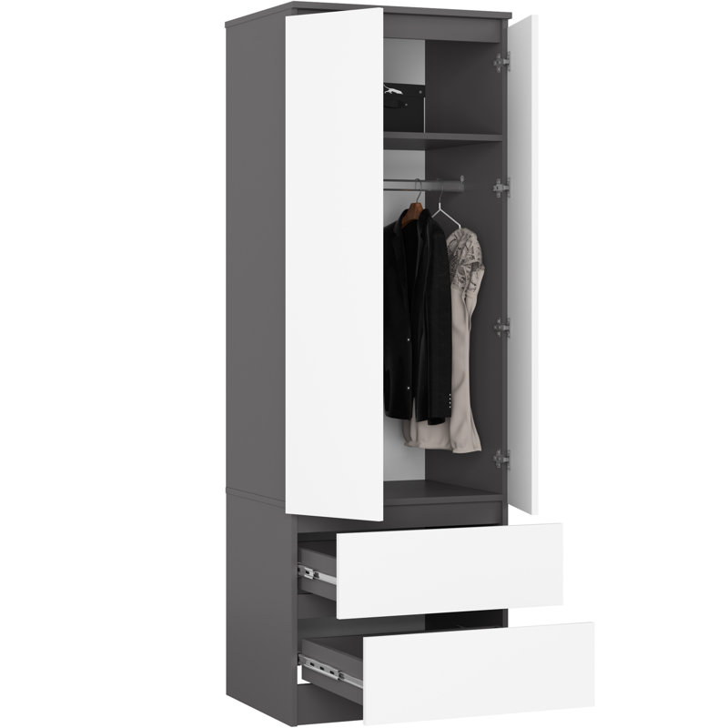 Sreeram 2 Door Manufactured Wood Wardrobe, 180cm H x 60cm W x 51cm D