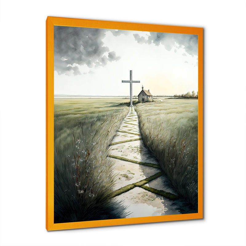Cross Cross on Winding Path I - reproduction d'art sur toile, H 20 po x l 12 po x P 1 po
