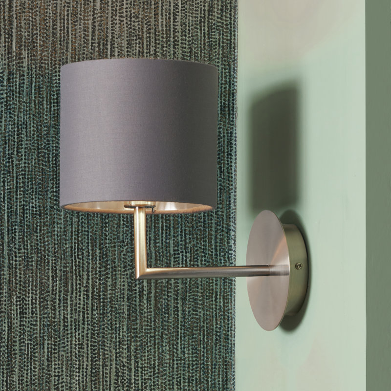 Sundari Iron Armed Sconce, Gray, Brushed Silver