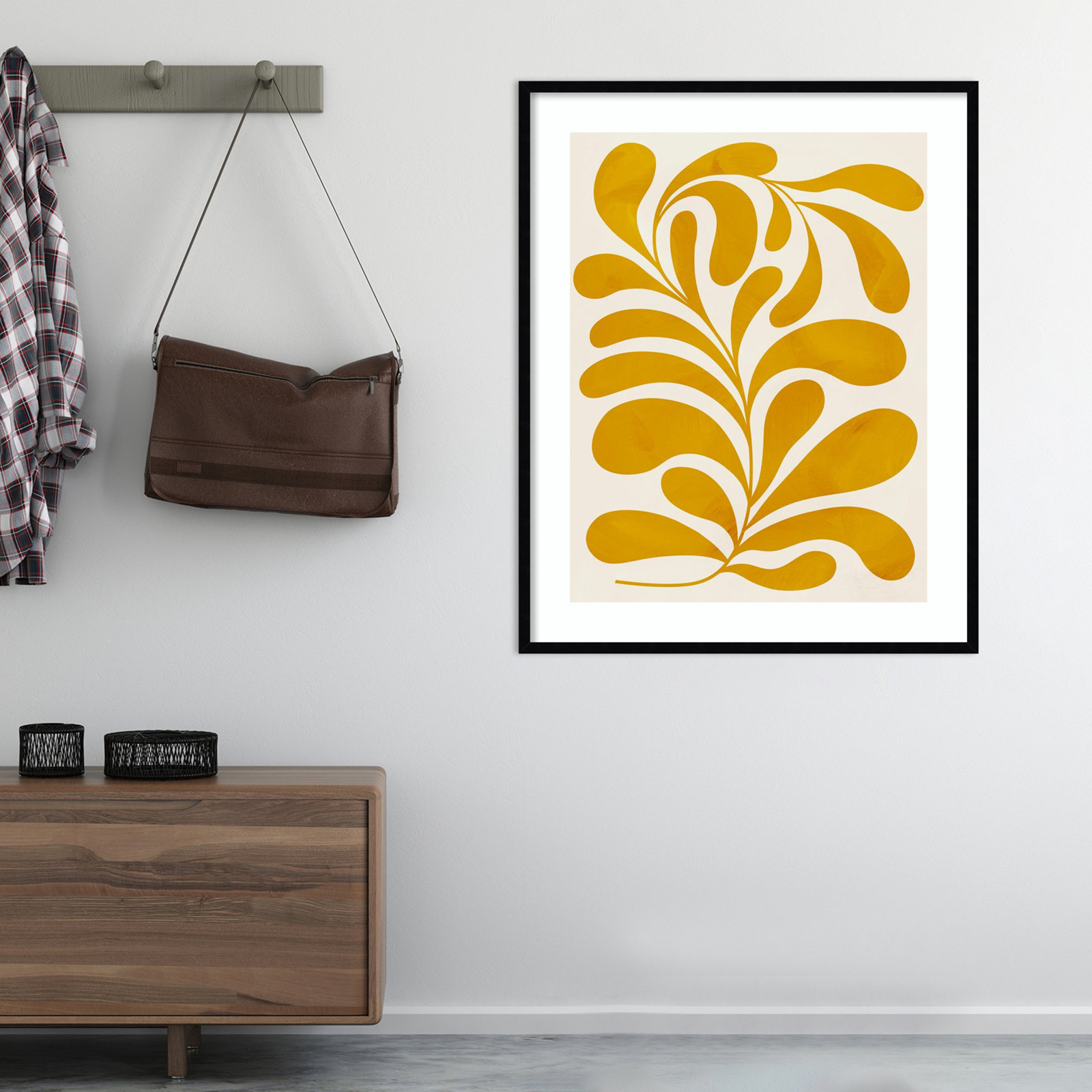 Lomi "Goldenrod II" Print by Grace Popp, Black, 41" H x 33" W x 1" D