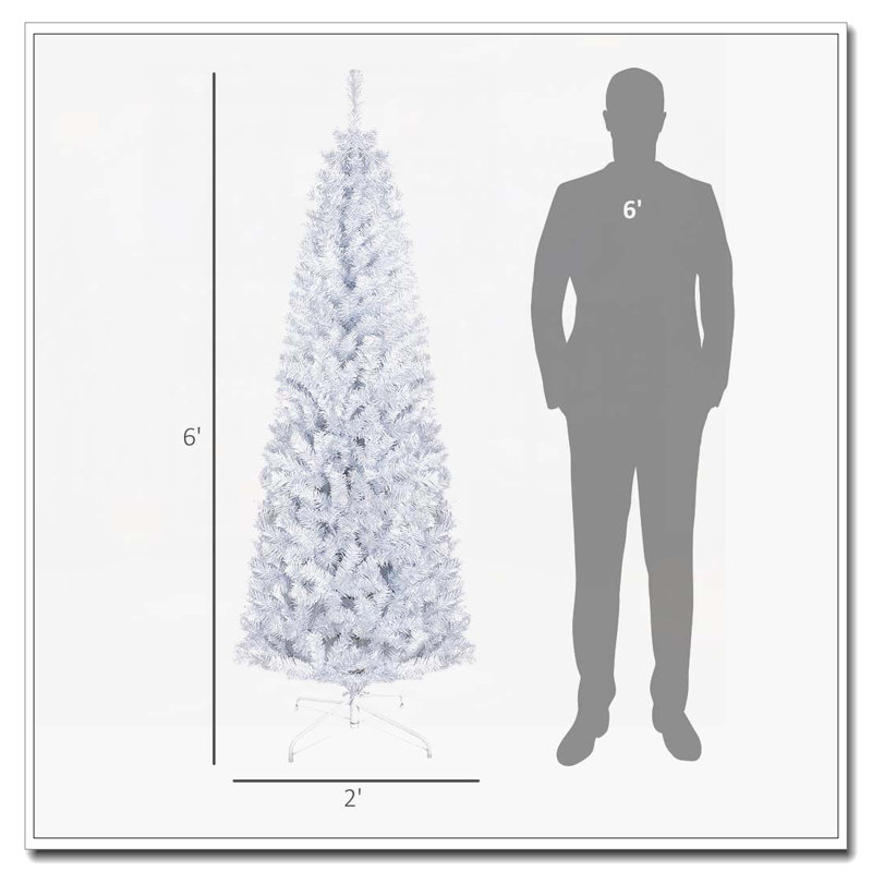Arbre de Noël blanc 6 pi, H 6 pi 