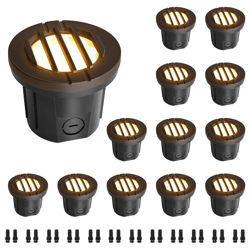 Puits de lumière 12PK bronze bronze huilé avec éclairage extérieur intégré
