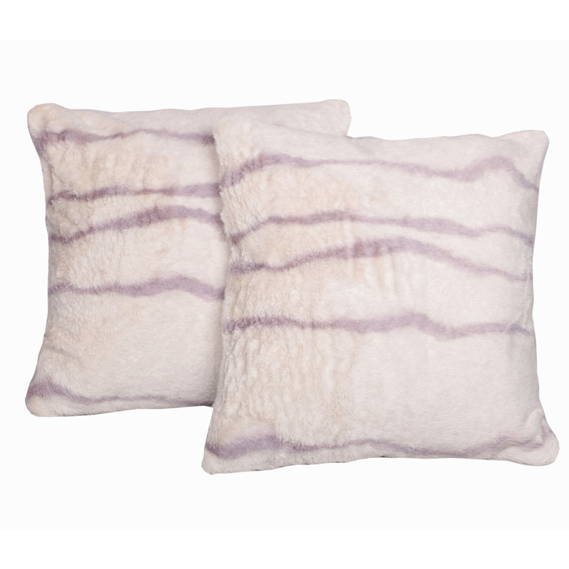 Finch Animal Print Faux Fur Pillow Cover, Lilac