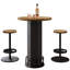 Ensemble de table de bar ronde, bar maison de ferme avec 2 tabourets de bar-916242910