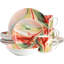 Service de table rond en porcelaine multicolore « Tempête d'automne », 16 pièces, motif abstrait