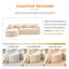 Canapé modulaire en chenille à compression avec méridienne courbée-129164907-129164908