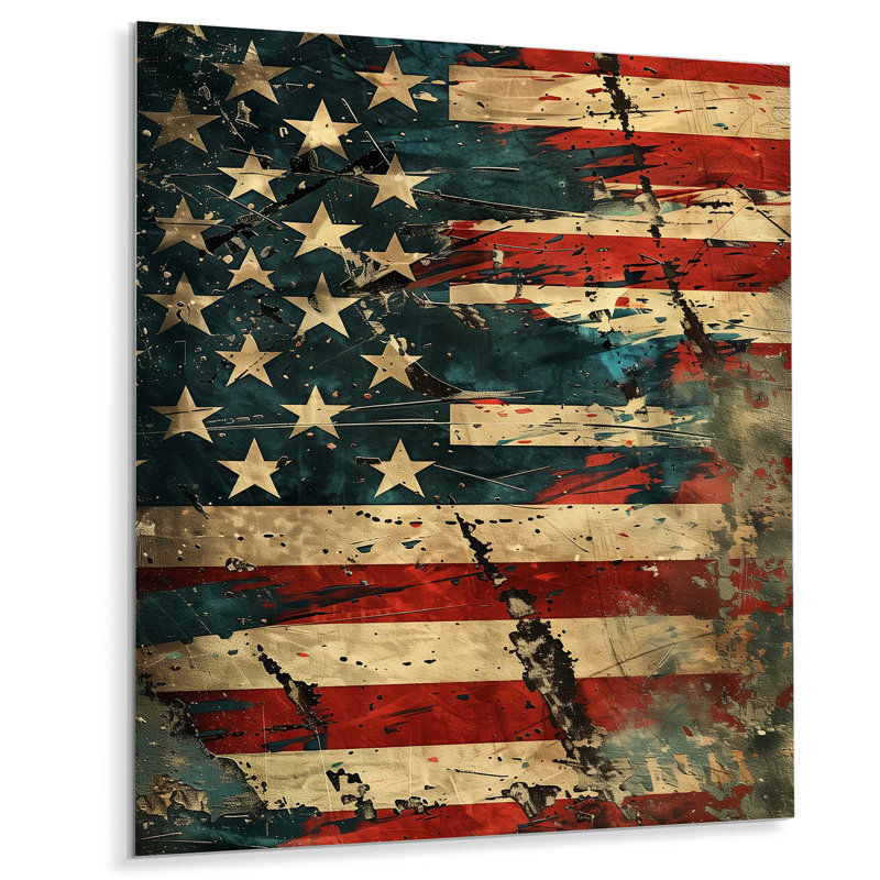 Liberté, drapeau des États-Unis - drapeau, art mural, salon, Métal métal, H 32 po x l 24 po x P 1 po