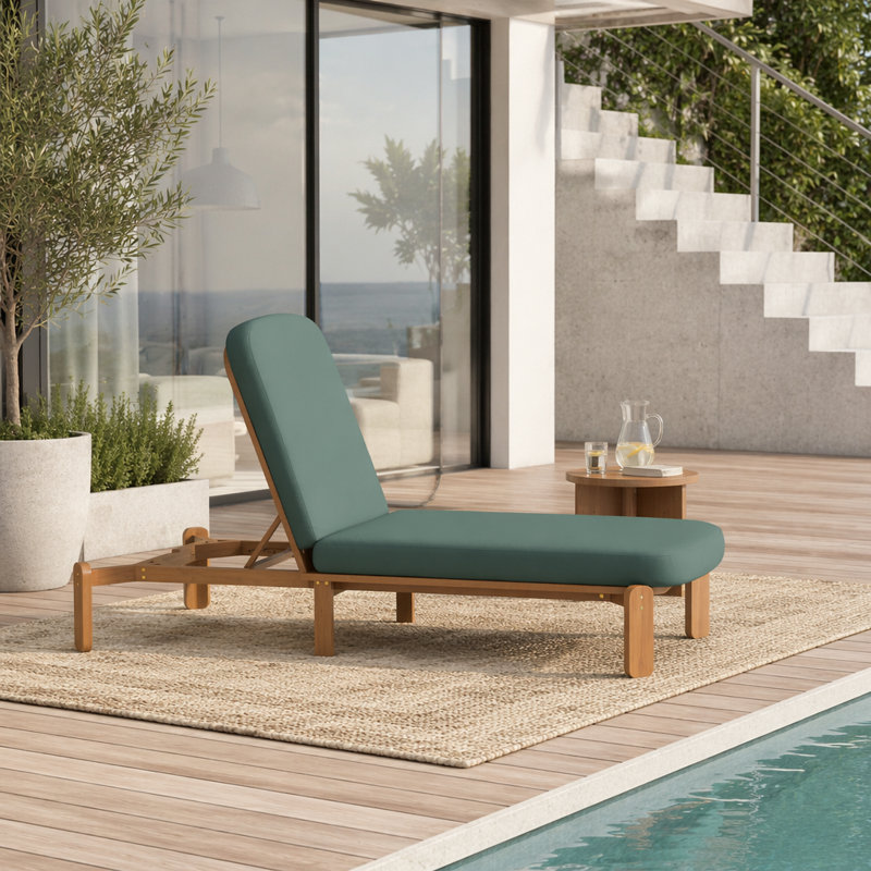 Chaise longue d'extérieur ajustable, Vert