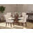 5 Piece Dining Set Includes a Round Dining Room Table with Dropleaf and 4 Light Beige Linen Fabric Upholstered Parson Chairs, 42x42 Inch, Mahogany-661586788-661586793-661586799