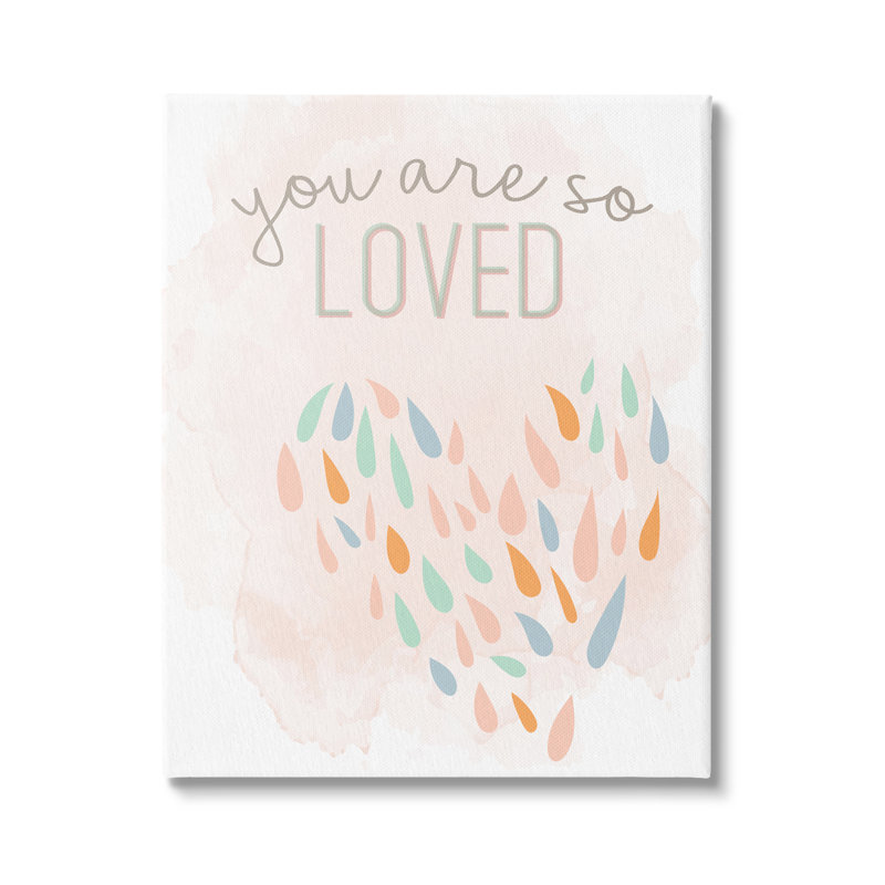 You Are So Loved Fun Heart Shape - impression graphique, H 40 po x l 30 po x P 1,5 po, Toile tendue