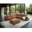 Canapé modulaire en cuir grainé 6 pièces avec 1 repose-pieds Brighton