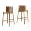Ensemble de 2 tabourets de bar d'intérieur en bois