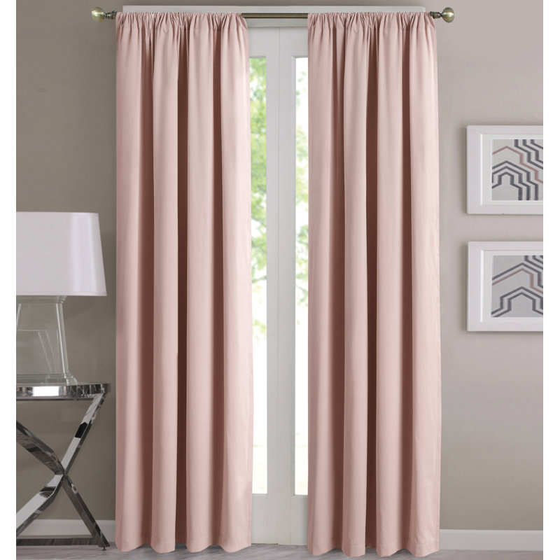 Aadhyareddy Room Darkening Curtain Single Panel, Pink