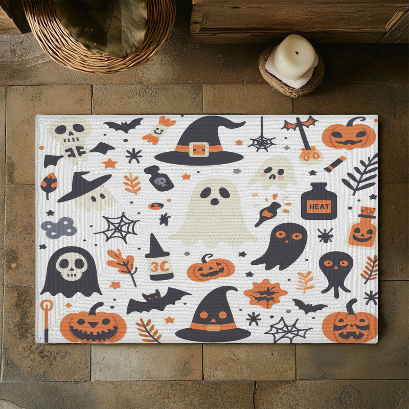 Tapis tressé rempli d'Halloween, Rectangulaire 3 pi x 5 pi
