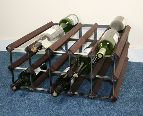Bateman 30 - Bottle Wine Bottle Rack, Dark Oak Stained Pine