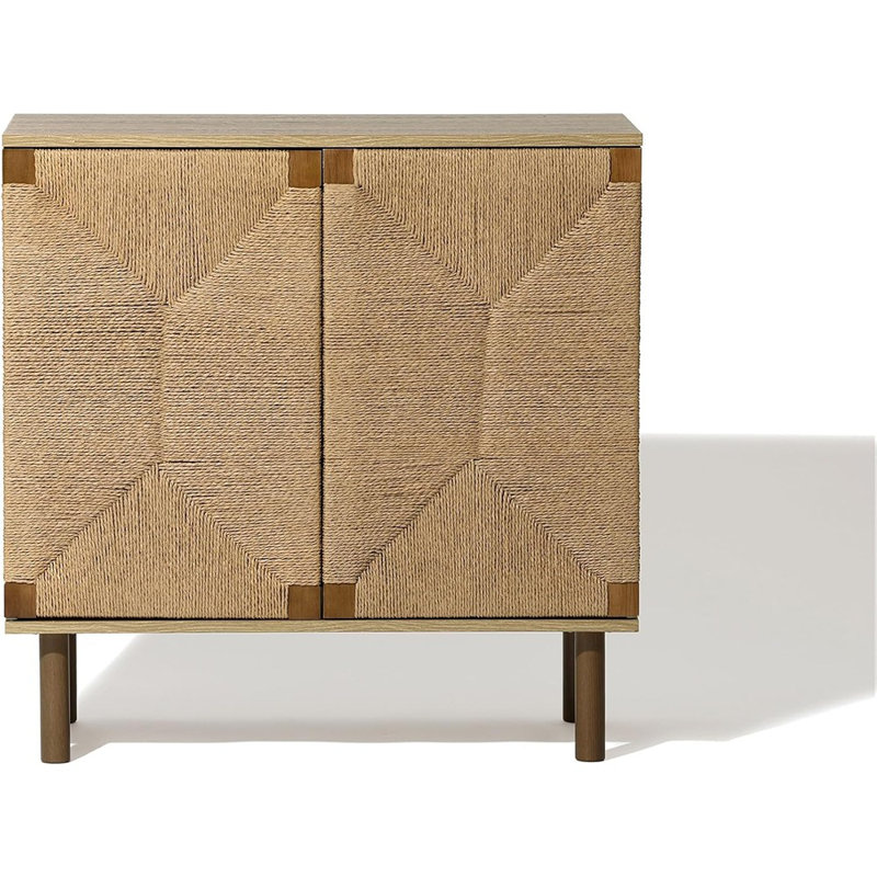 Buffet Seagrass Boho, petit rangement Mid-Century