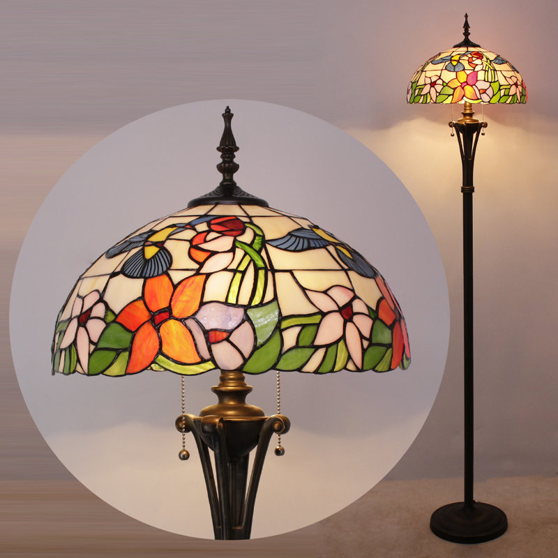 Lampe sur pied Tiffany Colibri Amber