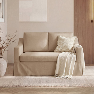  51'' W Farmhouse Upholstered Slipcovered Loveseat Sofa
