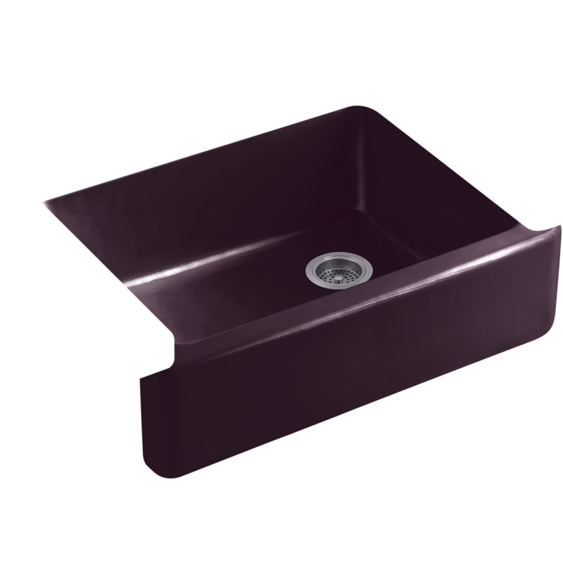 Whitehaven 29.69" L x 21.69" W Farmhouse Single Bowl Kitchen Sink, Black Plum