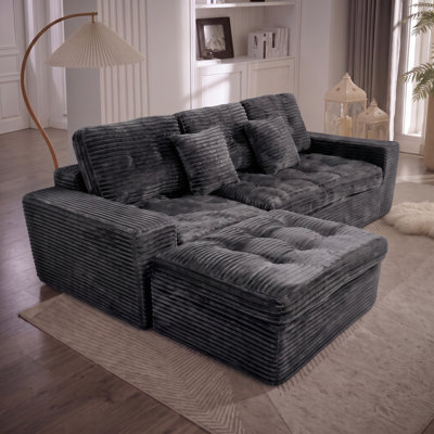 Canapé modulaire modulaire en nuage avec repose-pieds, 105 po x 65 po x 35,4 po, canapé de salon à disposition flexible