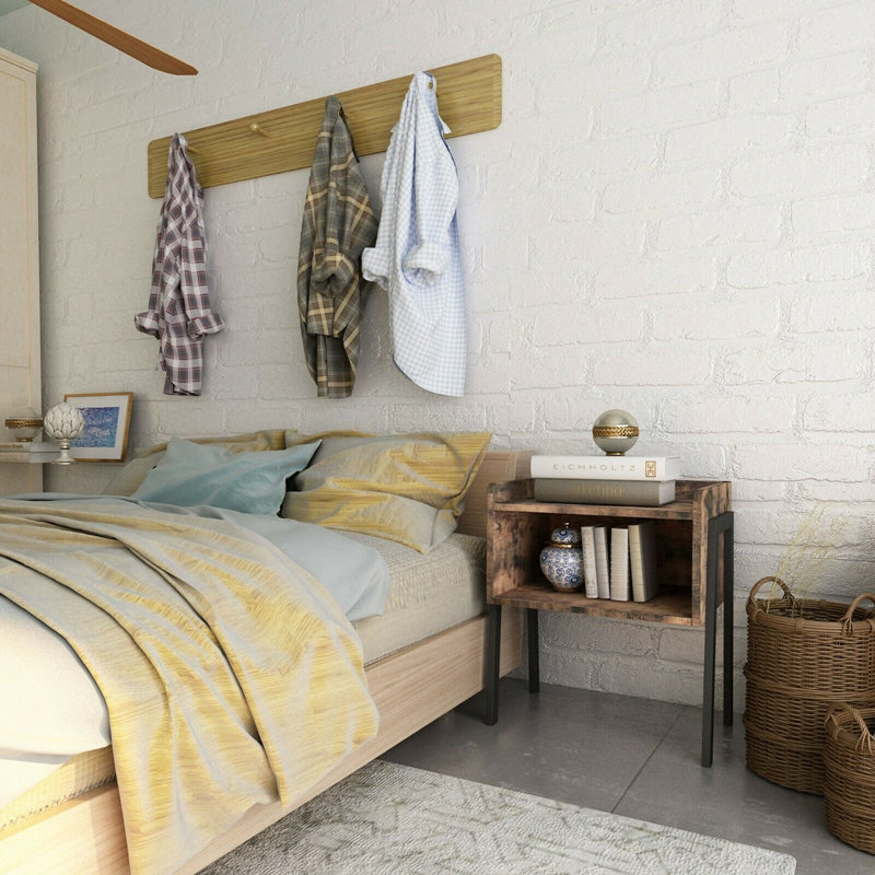 Marydel 42cm W Steel Bedside Table