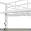 Lit superposé double en métal avec tablettes en filet et crochets à vêtements, lumière DEL, blanc-2044892608