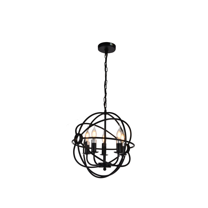 Lustre de globe 5 lumières façon bougie style bougie Gaffney